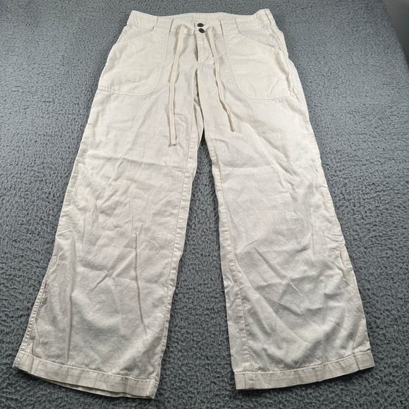 Patagonia Pants - Patagonia Women's Pants Size 6 Beige Hemp Organic Cotton Wide Leg Drawstring